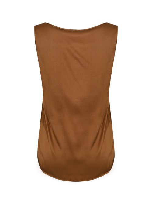 Canotta Pan in raso di seta Cuoio MM Max Mara | 2526166017600014
